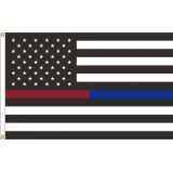 3'x5' Thin Red-Blue Line U.S. Outdoor Flag